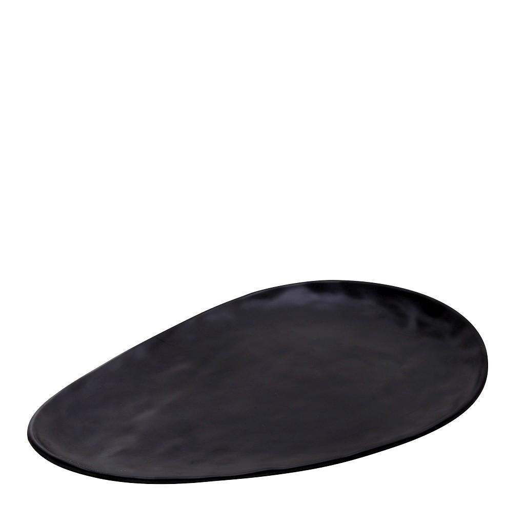 Platou oval melamina Wavy Black 40 x 28 cm - MLB3211K18