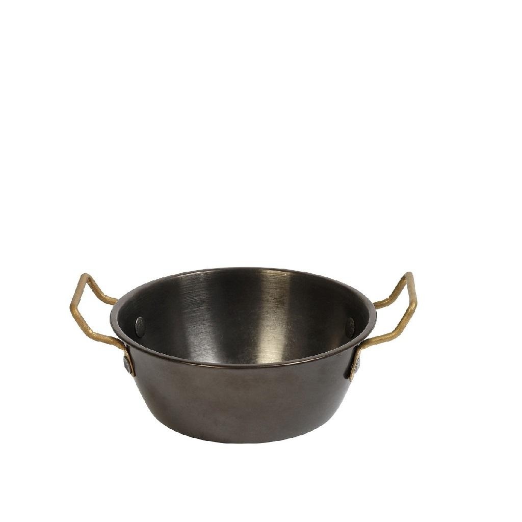 Vas servire cu manere rotund Snow Black 13 cm FEV410