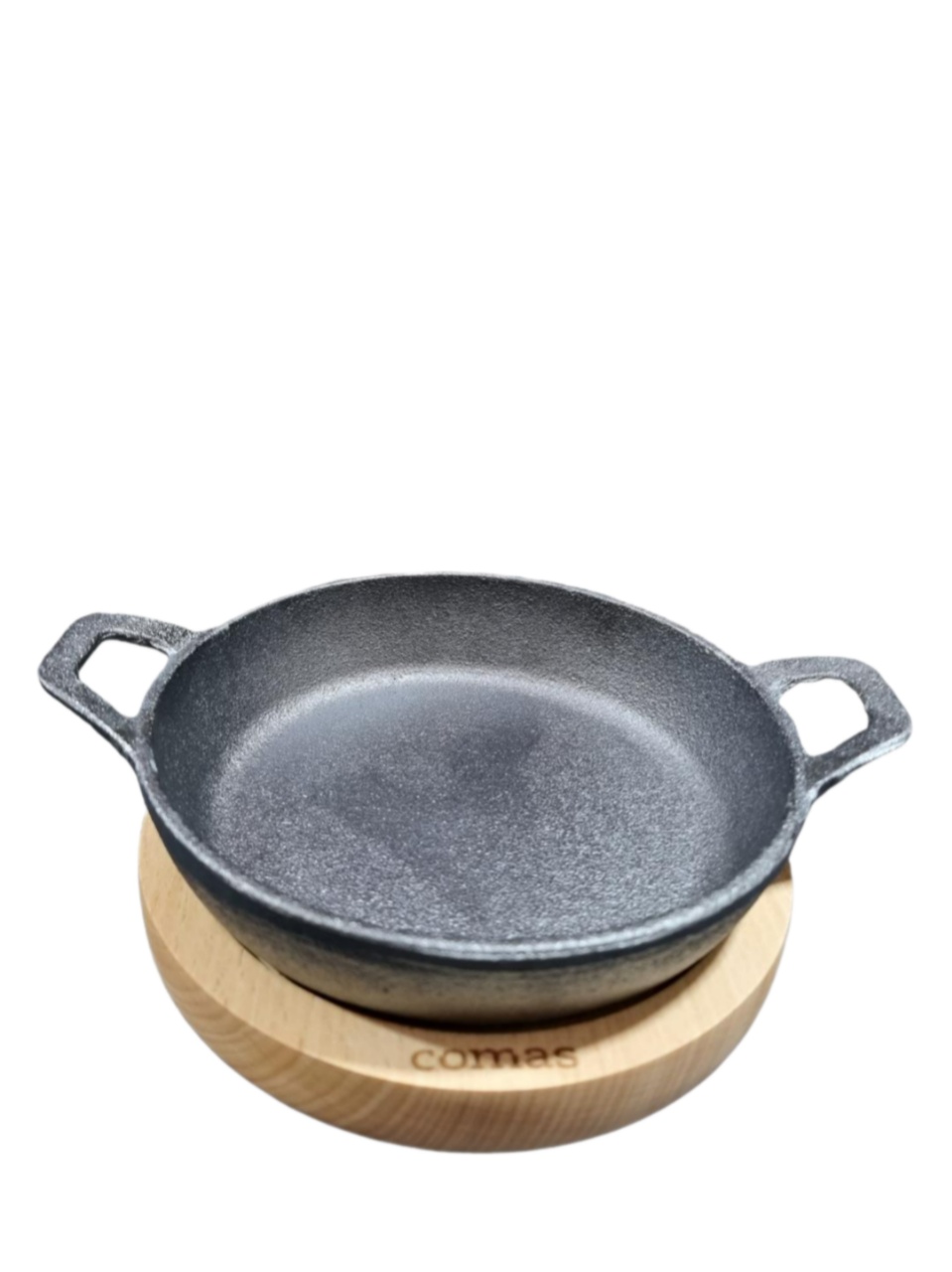Vas servire fonta cu suport lemn rotund 14.5 x h 3 cm - 7509 / 7789