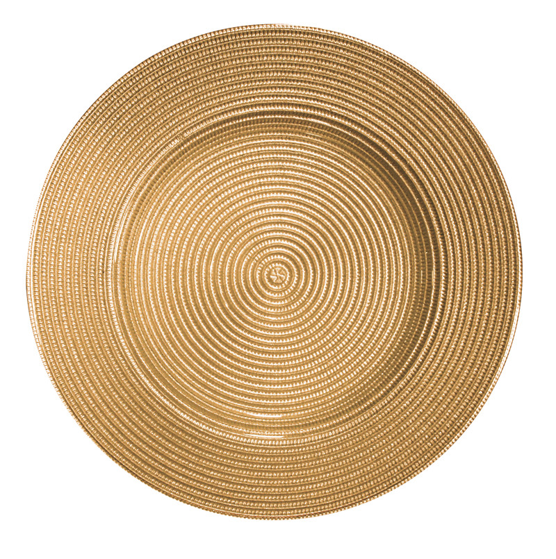 Farfurie suport sticla (charger) Gold 32 cm