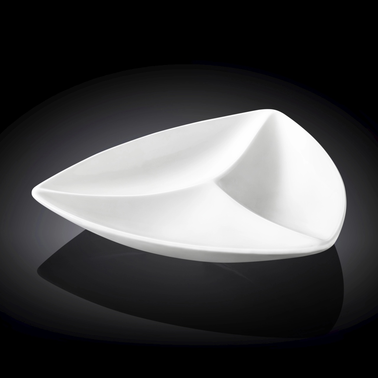 Platou servire triunghi cu 3 compartimente Fine White - 992585