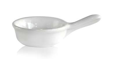 Bol cu maner rotund portelan Basic 6 cm