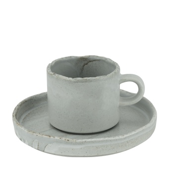 Ceasca + farfurie cafea espresso Fuji Ash 90 ml - 561172