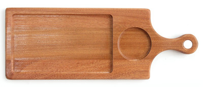 Platou lemn servire cu maner 35 x 15 x (H)1.5 cm