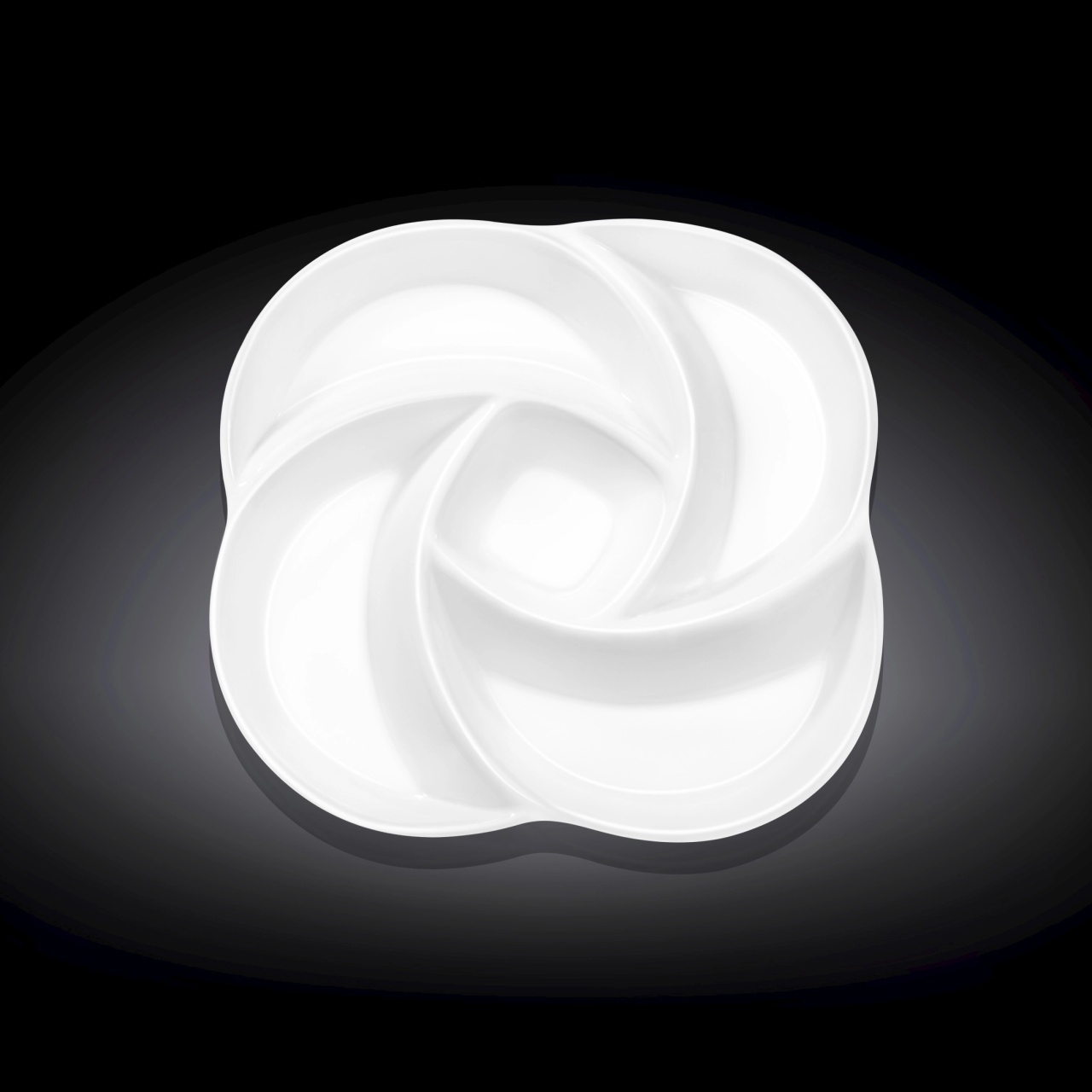Platou rotund cu 5 compartimente Fine White 30 cm - 992597