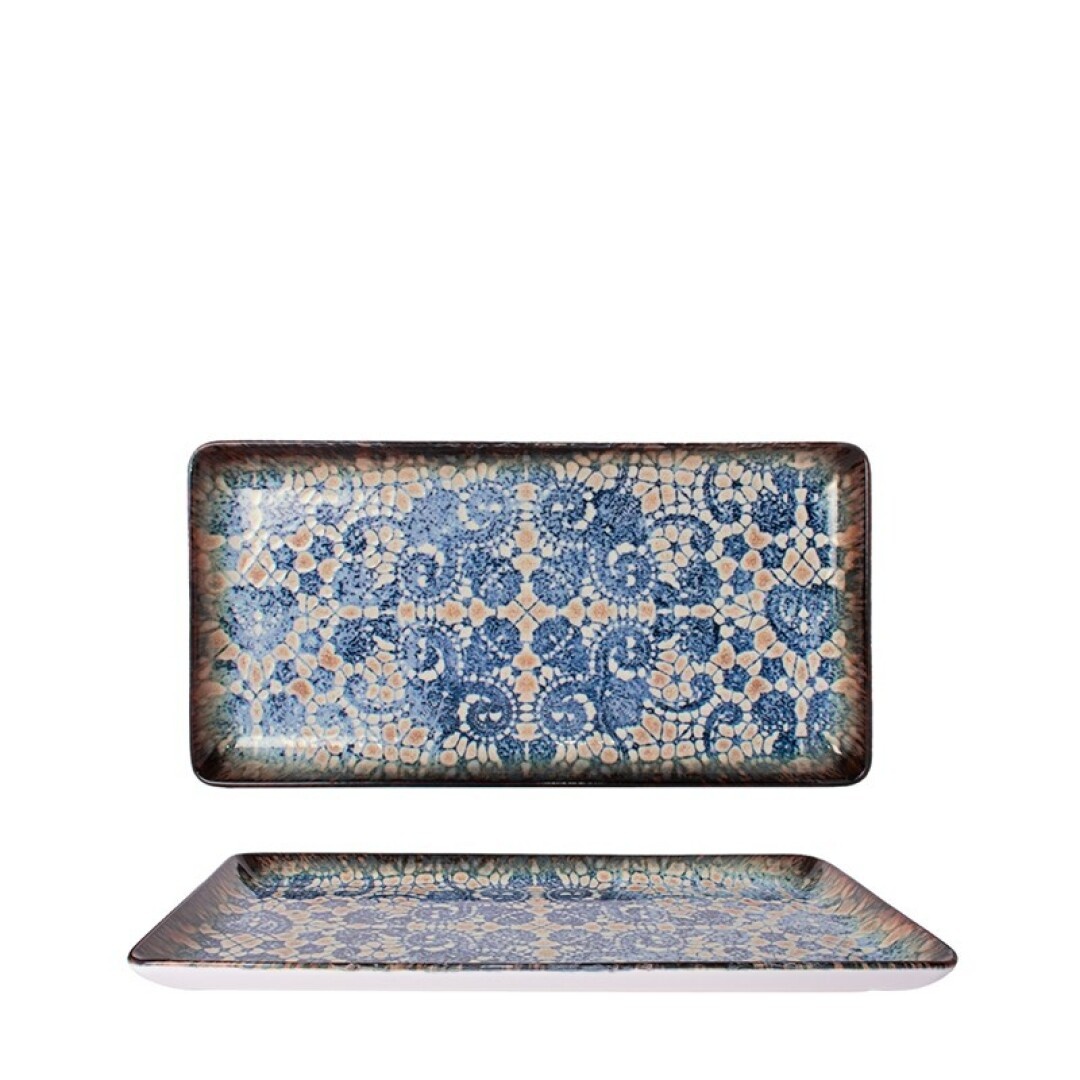 Platou rectangula Valencia Blue 34 x 15 cm 203-0200