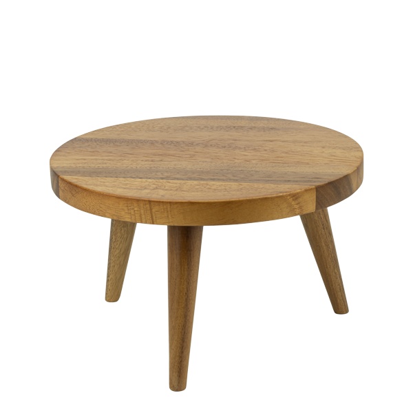 Stand bufet lemn acacia rotund Alas 25 x h15.3 cm