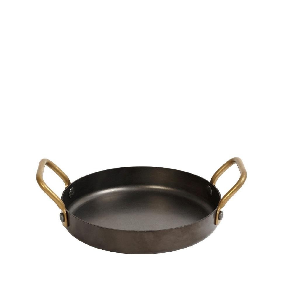 Vas servire cu manere rotund Snow Black 14 cm FEV405