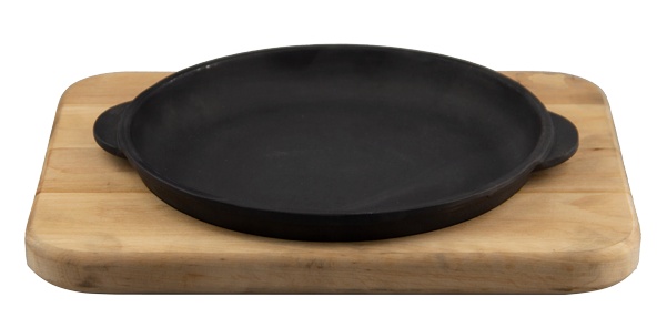 Vas servire fonta cu suport lemn Maysternya 18 cm