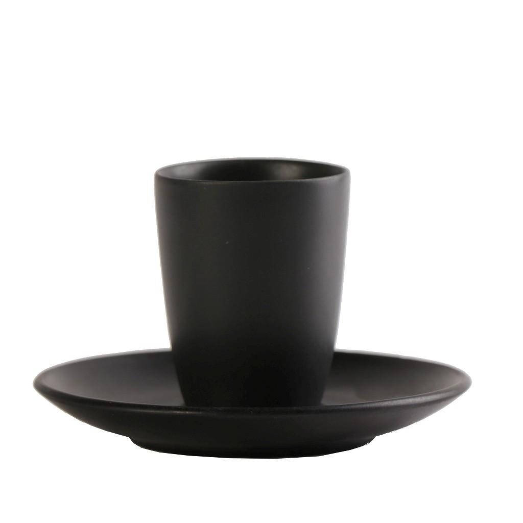 Ceasca + farfurie cafea Morgan Matte Black 80 ml - OW2053K6