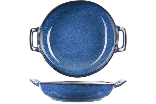 Vas cuptor cu 2 mânere portelan Cosy&Trendy Narwal Blue 17.8 x 22.5 x h 4.1 cm