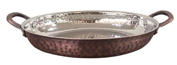 Vas servire oval cu maner Rustic Antique 25 x 16 cm - 84208