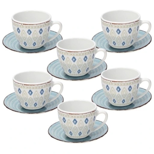Set 6 cesti cu farfurioara cafea espresso Casablanca 90 ml