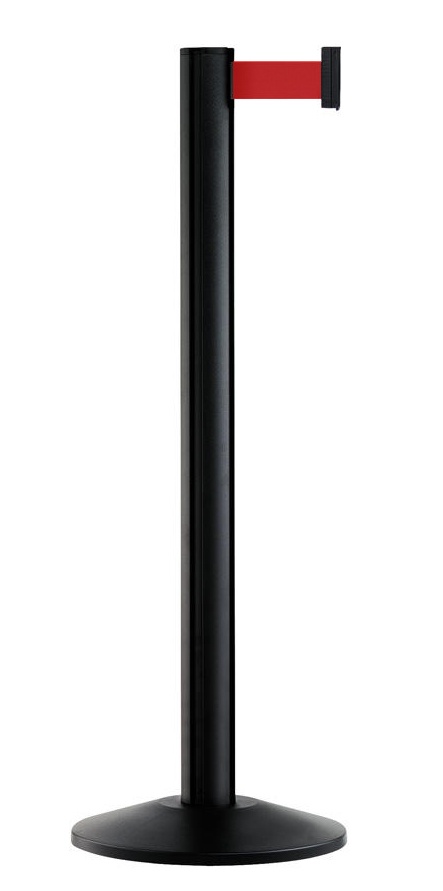 Stalp delimitare, acces sau ghidare , cu banda retractabila Black 91 cm