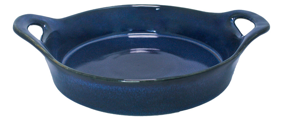 Vas cuptor rotund ceramica Blue 21 x h6 cm