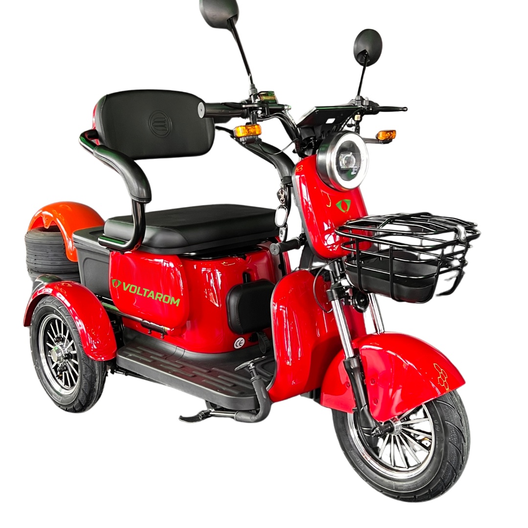 Voltarom Tricicleta electrica Triciclu Electric Voltarom SPX5, Rosu, Autonomie pana la 60km, viteza maxima 25 km pe ora