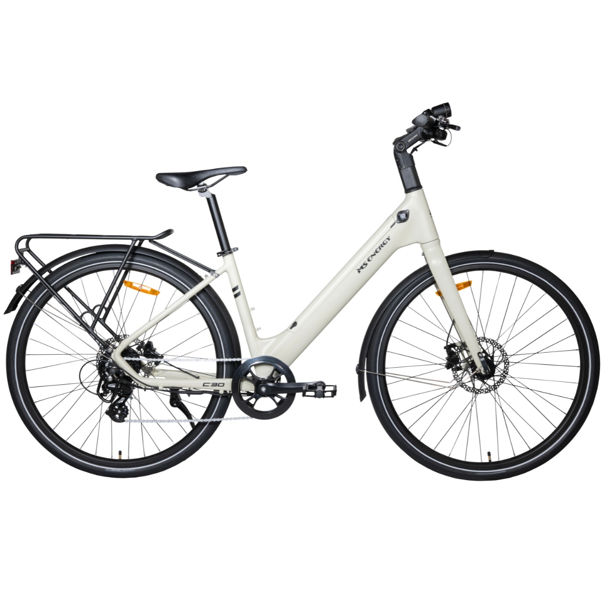 Voltarom Bicicletă Electrică 250W, Voltarom C30, Baterie 36V 10Ah, Autonomie 60 km, Frâne Hidraulice, Roți 700C