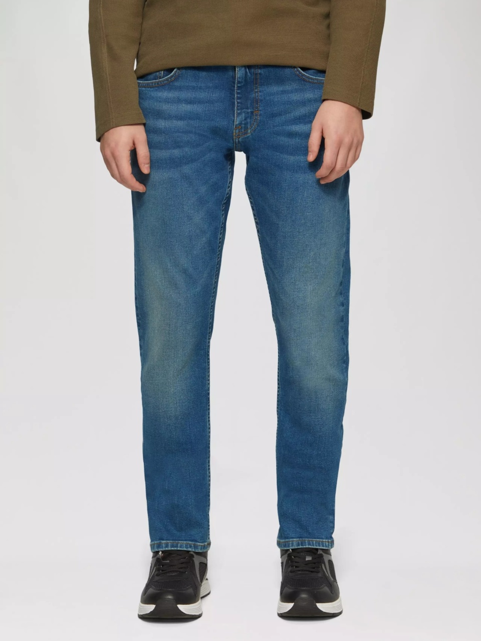 Blugi barbati Rick, cu talie medie, croiala Slim Fit, Slim Leg, Albastru (SELECTATI MARIMEA: 38, SELECTATI LUNGIMEA: 30)