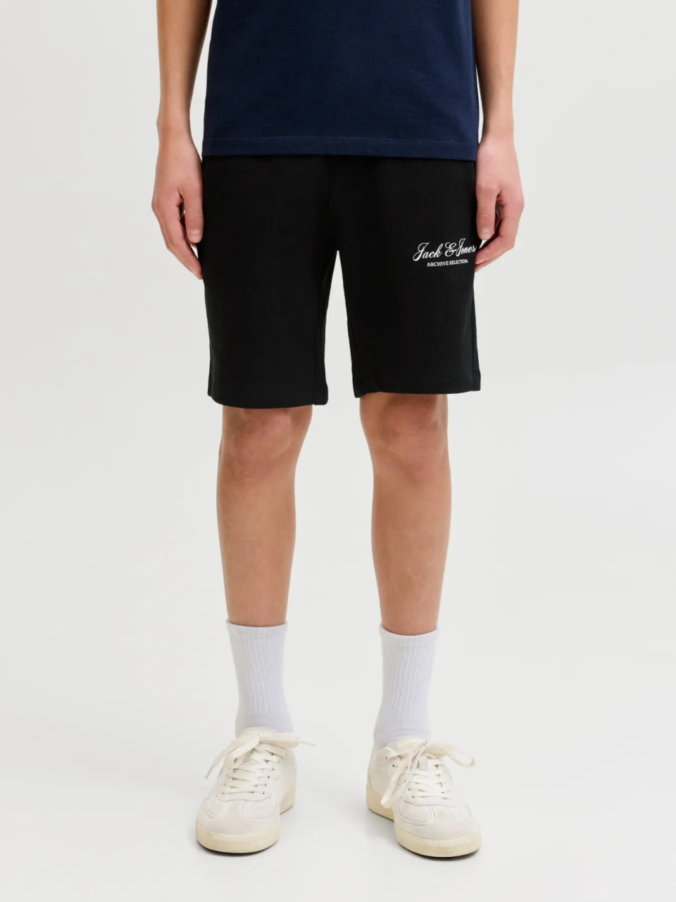 Jack & Jones Pantaloni scurti baieti, cu talie medie, Regular fit, Negru (SELECTATI MARIMEA: 140 cm)