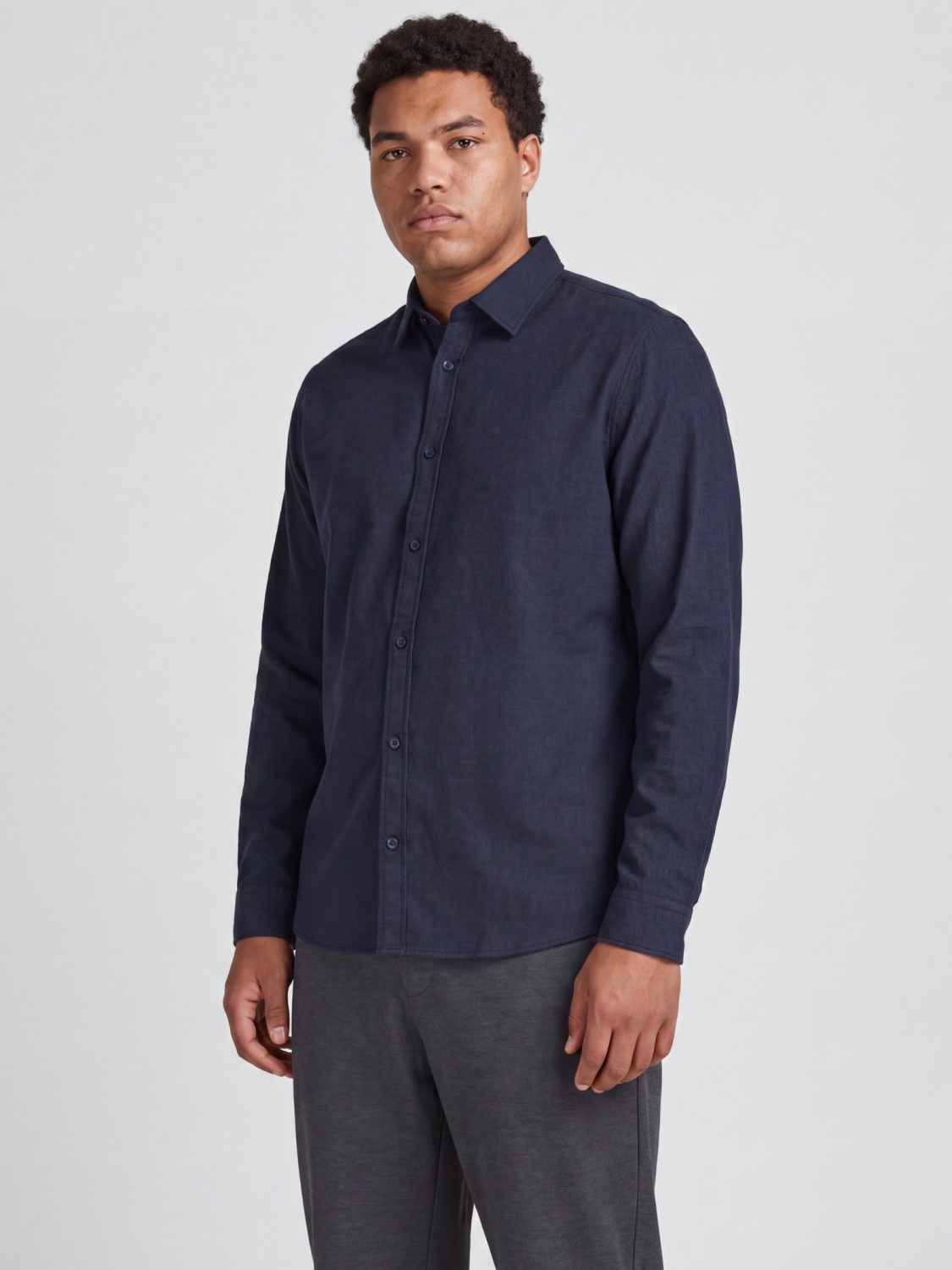 Jack & Jones Plus Camasa barbati big sizes din bumbac, Regular Fit, JJEFIELD, Bleumarin inchis (SELECTATI MARIMEA: 8XL)