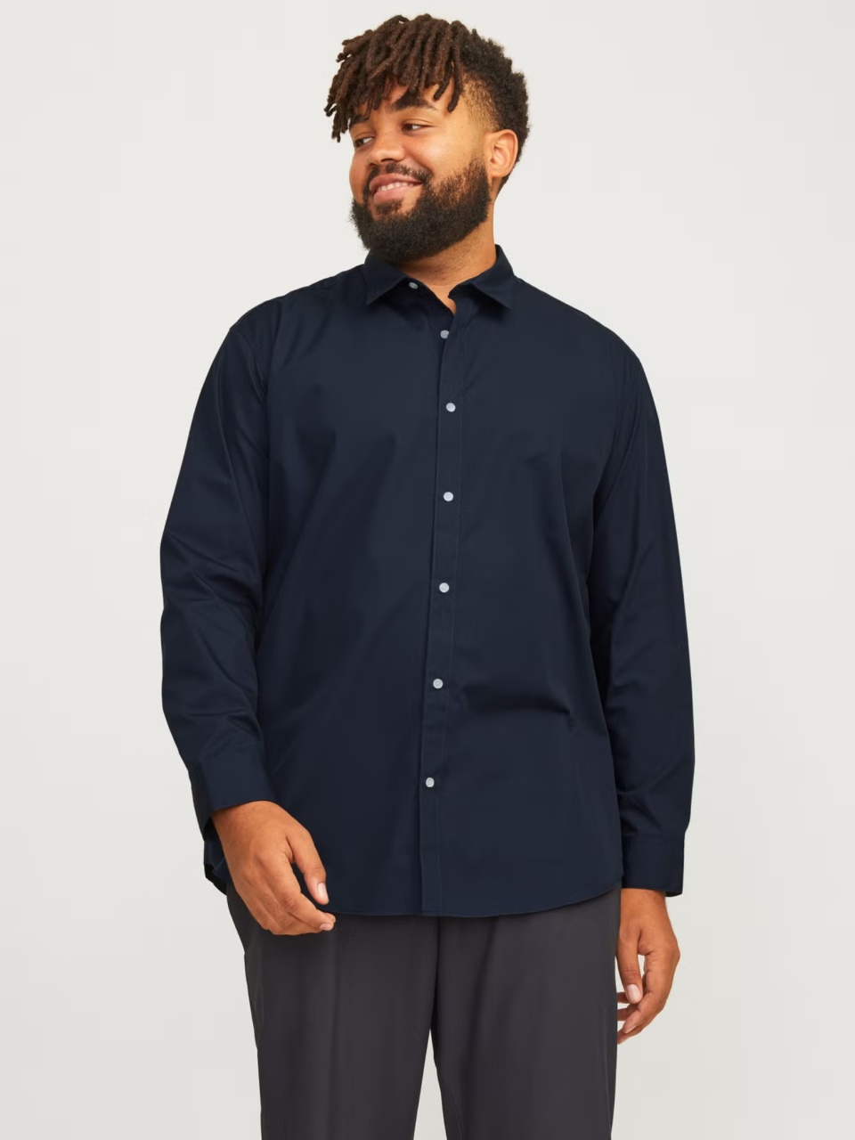 Jack & Jones Plus Camasa barbati big sizes, Joe, Regular fit, Bleumarin inchis (SELECTATI MARIMEA: 6XL)