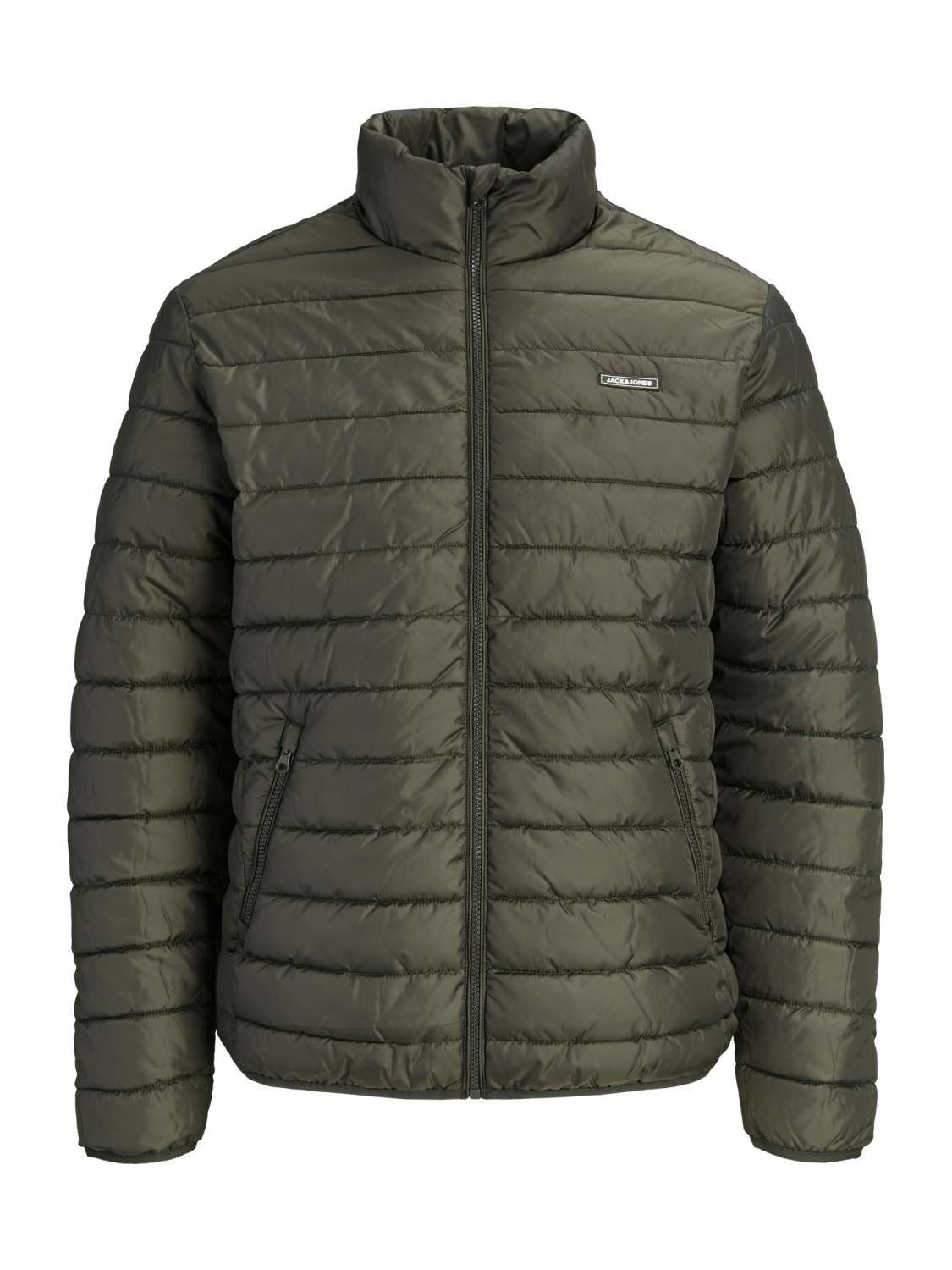 Jack & Jones Plus Jacheta matlasata barbati big sizes, fara gluga, Regular fit, JJELVIS, Verde inchis (SELECTATI MARIMEA: 5XL)