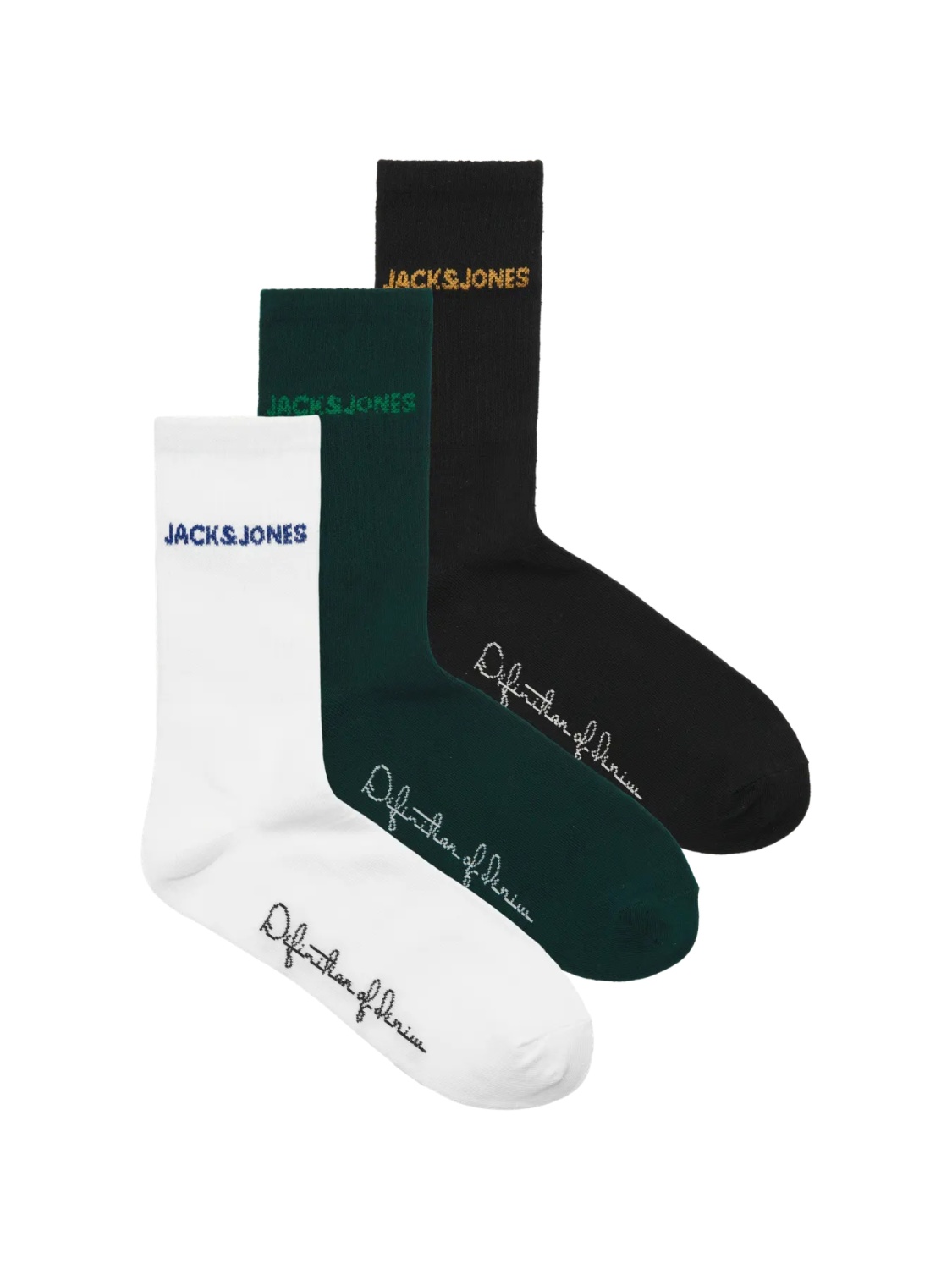 Jack & Jones Set 3 perechi de sosete, barbati, JACBRUNO, Negru (SELECTATI MARIMEA: 33-37)