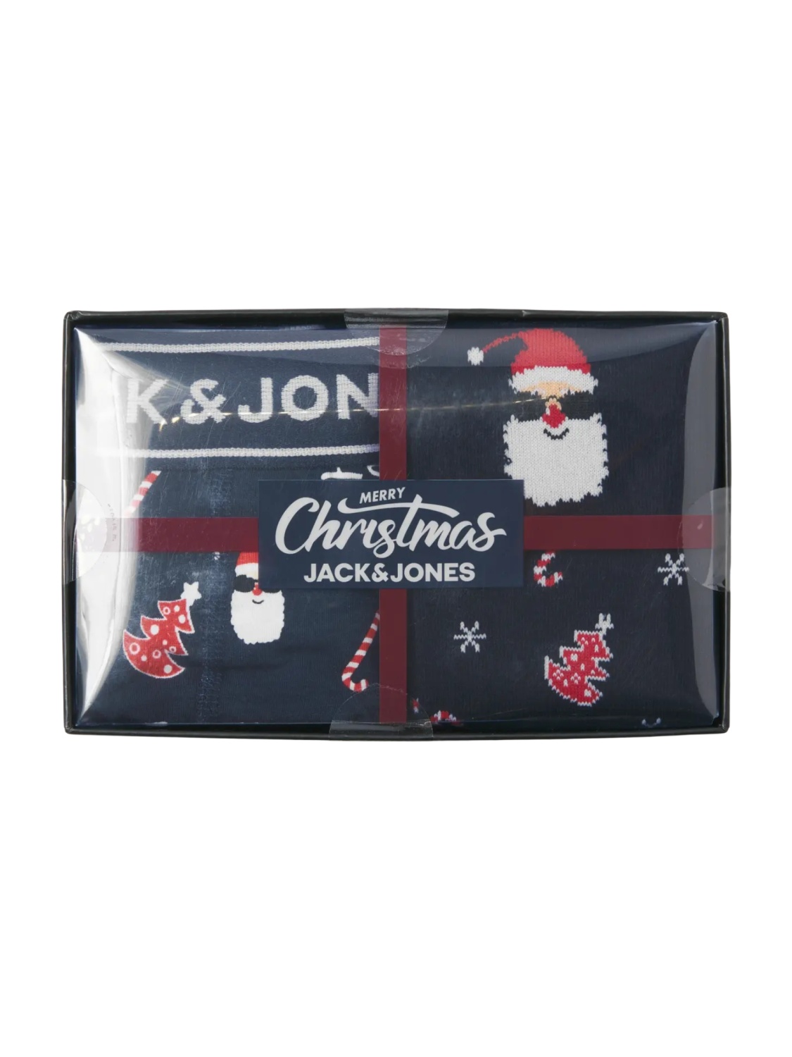 Jack & Jones Set cadou barbati, format dintr-o pereche de boxeri si 2 perechi de sosete, JACSANTA, Bleumarin inchis (SELECTATI MARIMEA: L)