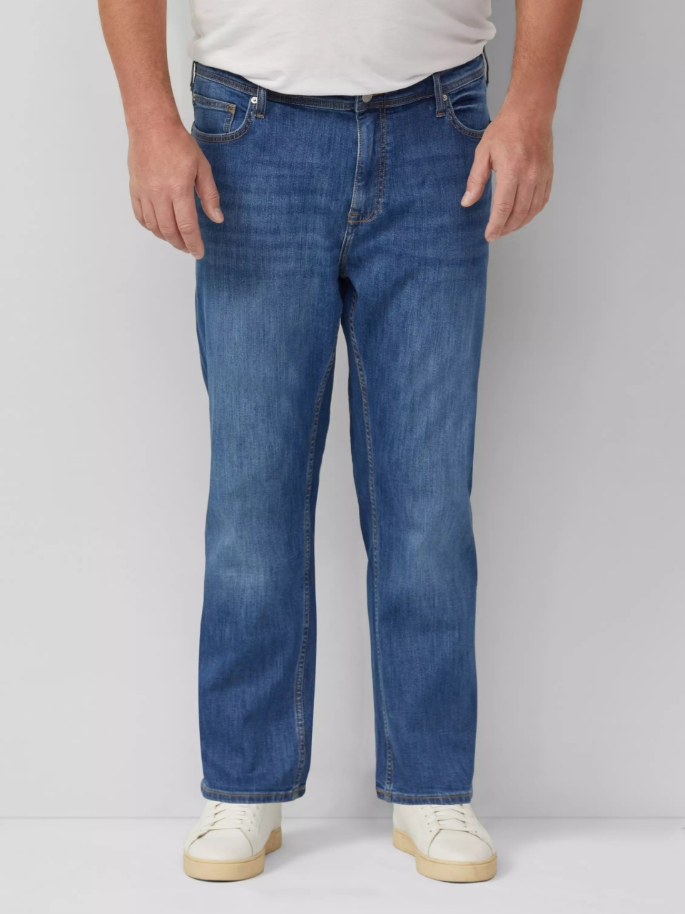 s.Oliver Big Sizes Blugi barbati big size Casby, cu talie medie, Relaxed fit, Straight leg, Albastru (SELECTATI MARIMEA: 44, SELECTATI LUNGIMEA: 30)