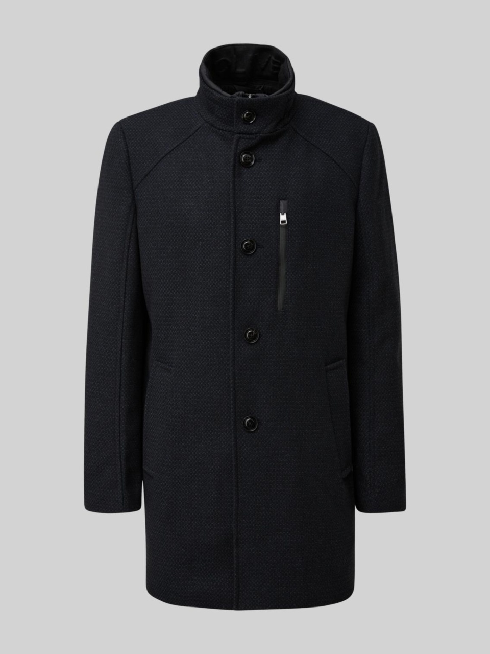 s.Oliver Black Label Palton barbati din amestec de lana, cu dubla inchidere, Bleumarin inchis (SELECTATI MARIMEA: 48)