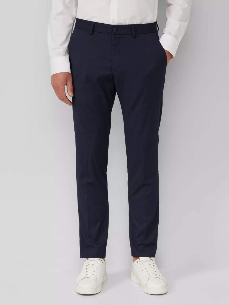 s.Oliver BLACK LABEL Pantaloni costum barbati cu croiala Slim fit, Bleumarin inchis (SELECTATI MARIMEA: 54)