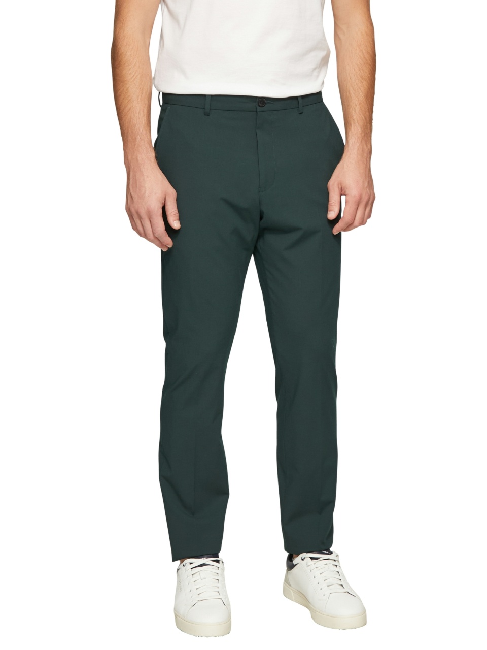 s.Oliver BLACK LABEL Pantaloni costum barbati, cu talie medie si croiala Slim fit, Verde inchis (SELECTATI MARIMEA: 27)