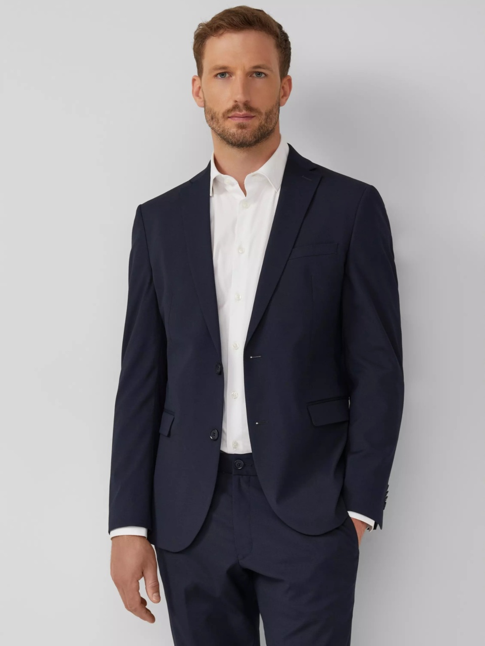 s.Oliver BLACK LABEL, Sacou elegant barbati, croiala Slim fit, Bleumarin inchis (SELECTATI MARIMEA: 52)