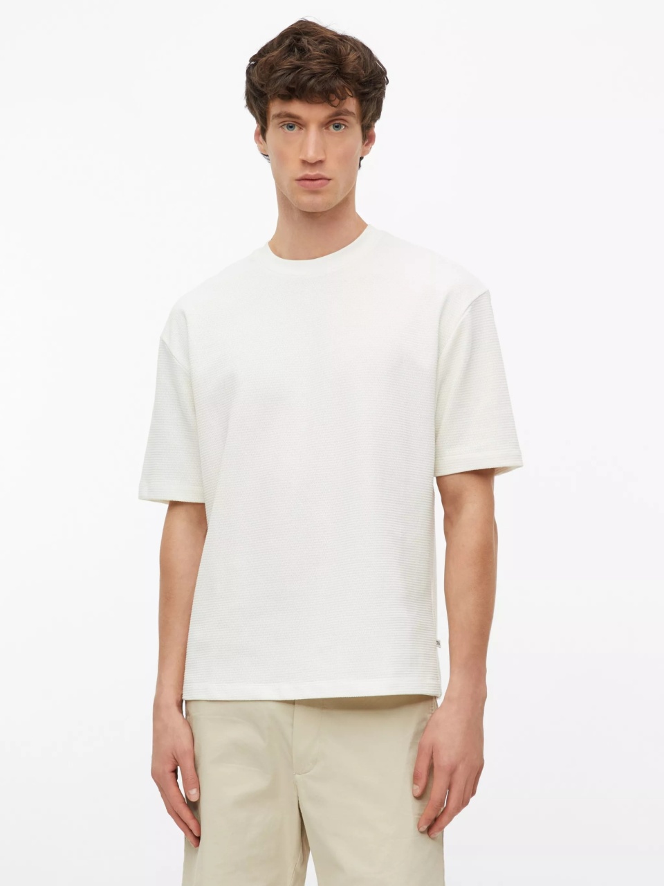 s.Oliver Tricou barbati la baza gatului din bumbac, Regular fit, Alb (SELECTATI MARIMEA: 3XL)