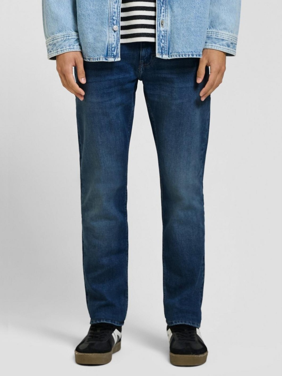 Blugi barbati, Rick, cu talie medie si croiala Slim Fit, Slim Leg, Albastru inchis (SELECTATI MARIMEA: 31, SELECTATI LUNGIMEA: 30)