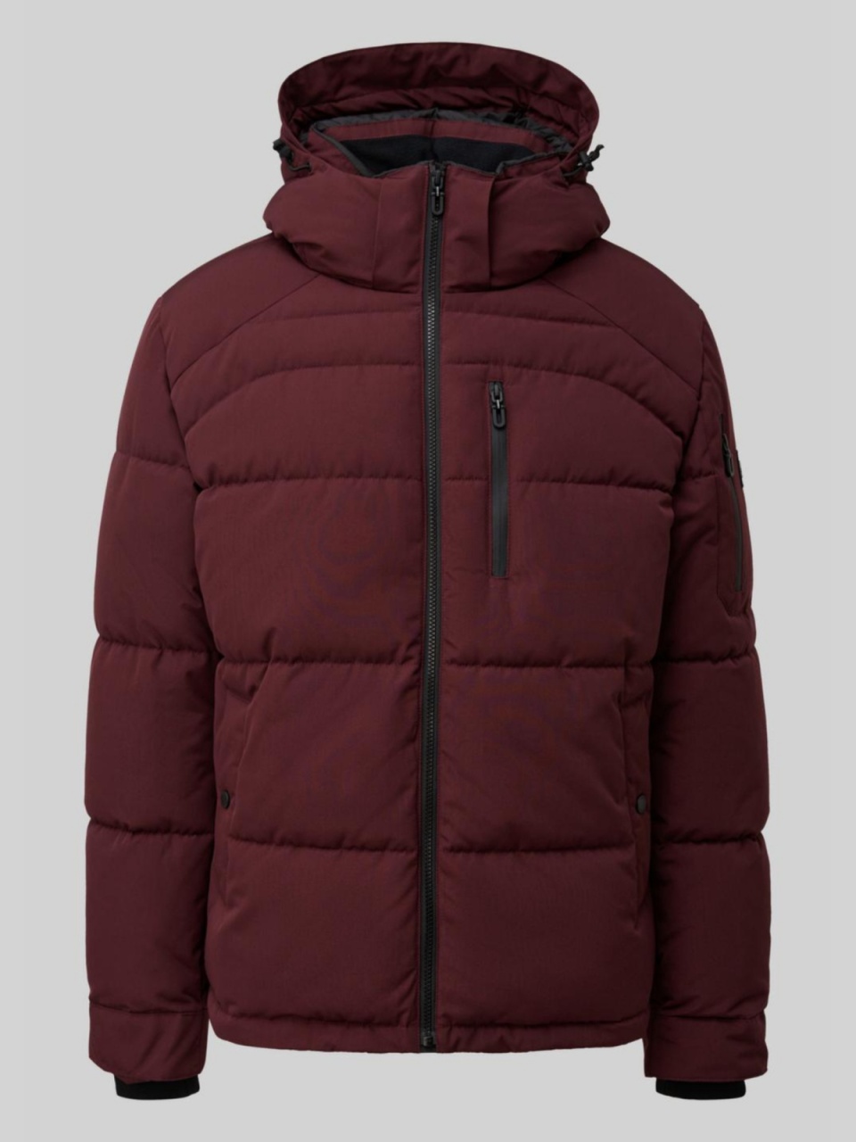 Geaca matlasata barbati cu gluga, croiala Regulr fit, Visiniu (SELECTATI MARIMEA: 3XL)