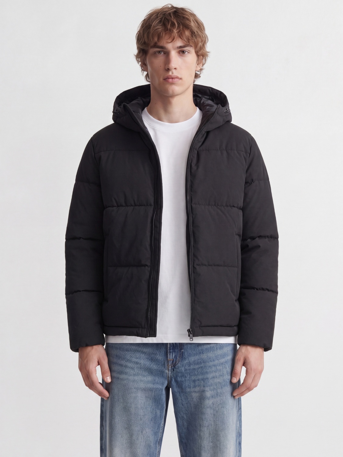 Jack & Jones Geaca barbati, cu gluga, Regular fit, JJGALAXY, Negru (SELECTATI MARIMEA: M)