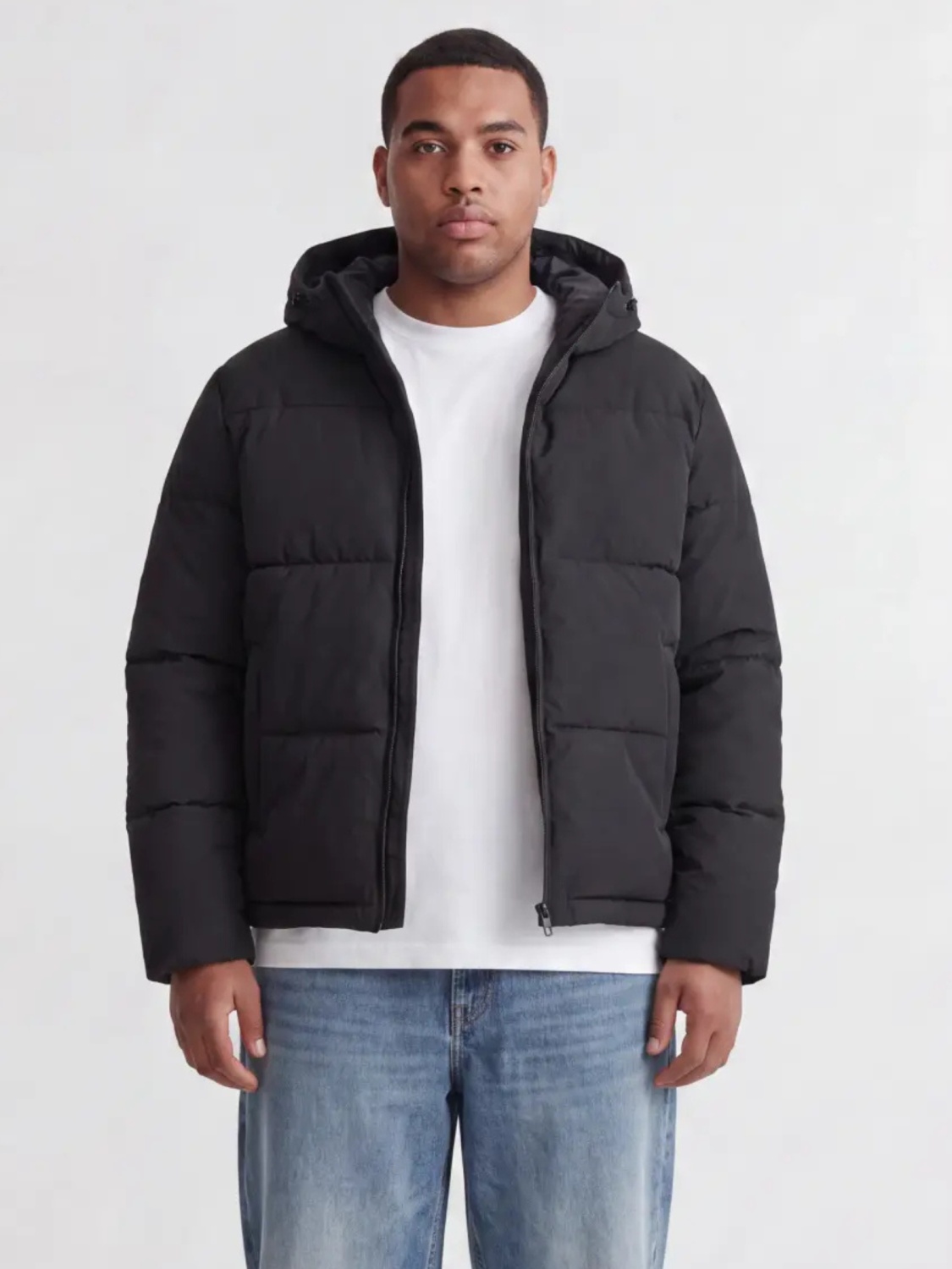 Jack & Jones Plus Geaca barbati big sizes, cu gluga, Regular fit, JJGALAXY, Negru (SELECTATI MARIMEA: 4XL)