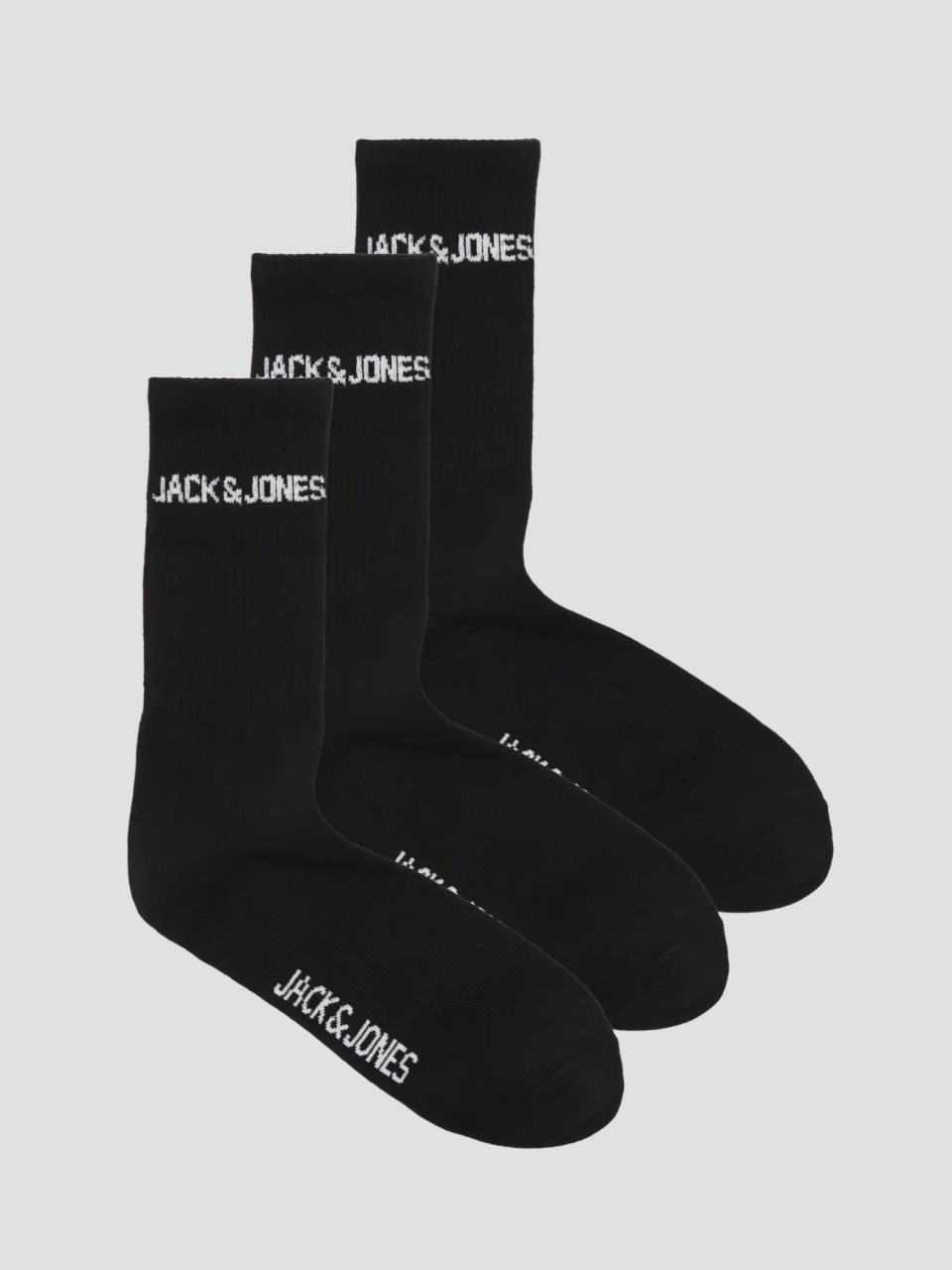 Jack & Jones Set 3 perechi de sosete, barbati, JACMELVIN, Negru (SELECTATI MARIMEA: Universala)