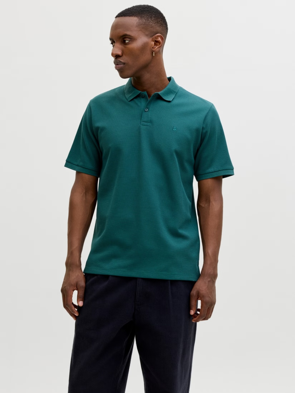 Jack & Jones Tricou polo barbati, din amestec de bumbac, Regular Fit, JJEAUSTIN, Verde inchis (SELECTATI MARIMEA: M)