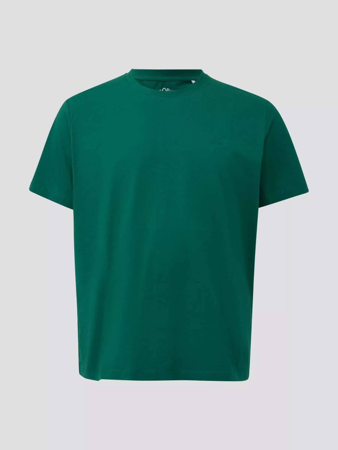 s.Oliver Big Sizes Tricou barbati big sizes, la baza gatului, din jerseu de bumbac, Verde inchis (SELECTATI MARIMEA: 7XL)