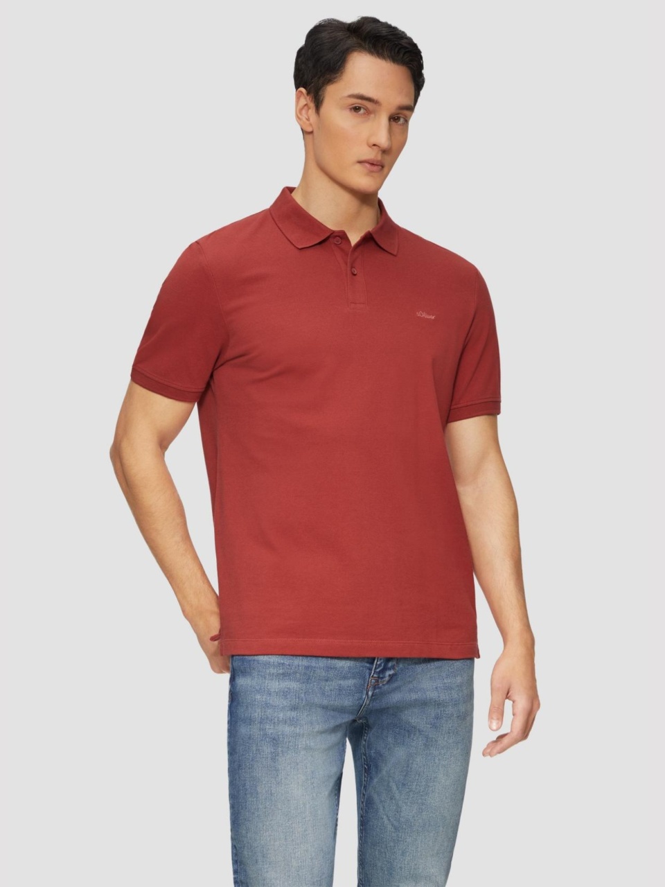 Tricou polo barbati, din bumbac cu croiala Regular Fit, logo, Rosu (SELECTATI MARIMEA: 2XL)