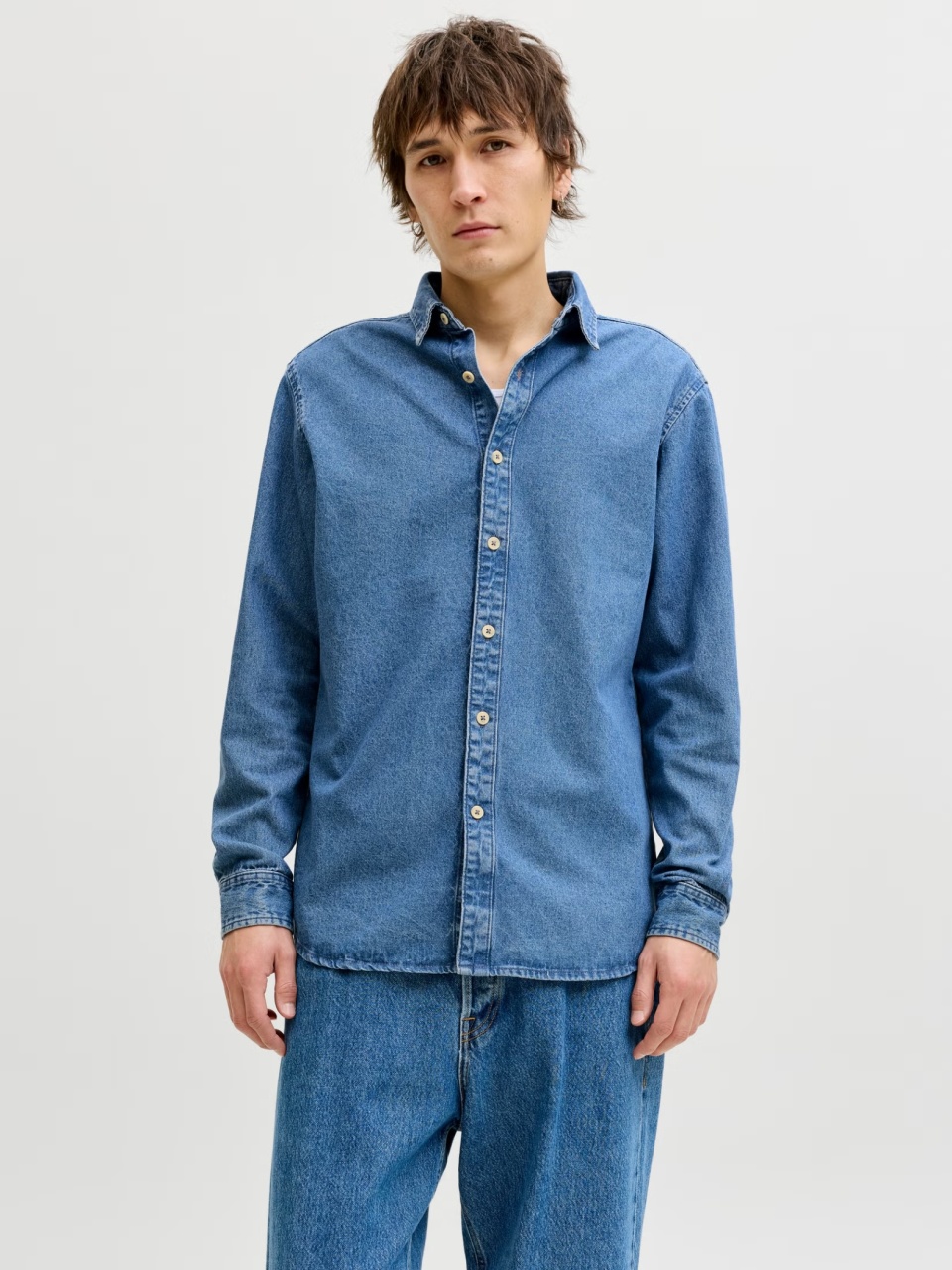Jack & Jones Camasa de blug barbati, Stanley, Regular fit, Albastru (SELECTATI MARIMEA: M)