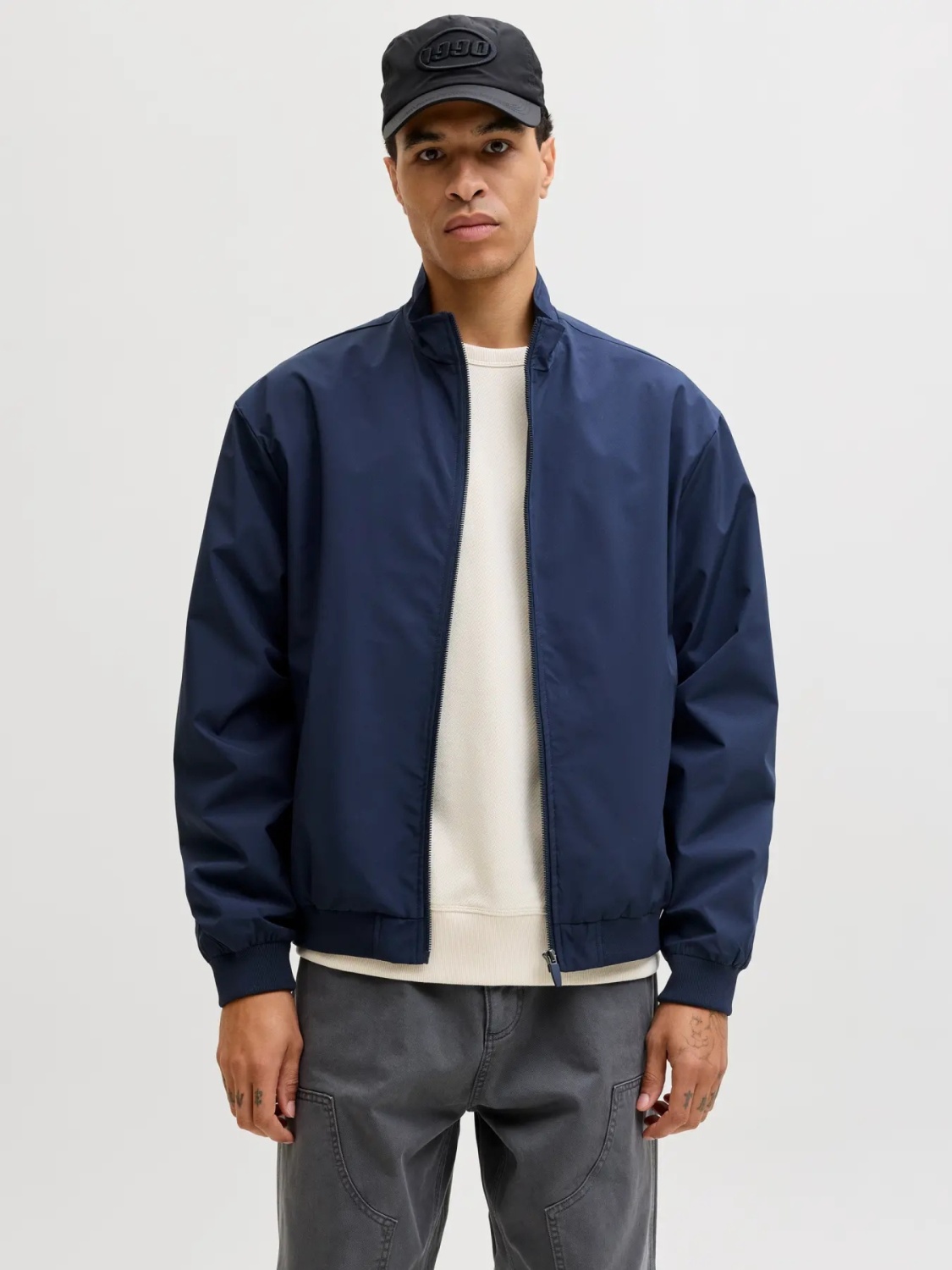 Jack & Jones Jacheta bomber barbati, Regular fit, JJECHARGE, Bleumarin inchis (SELECTATI MARIMEA: S)