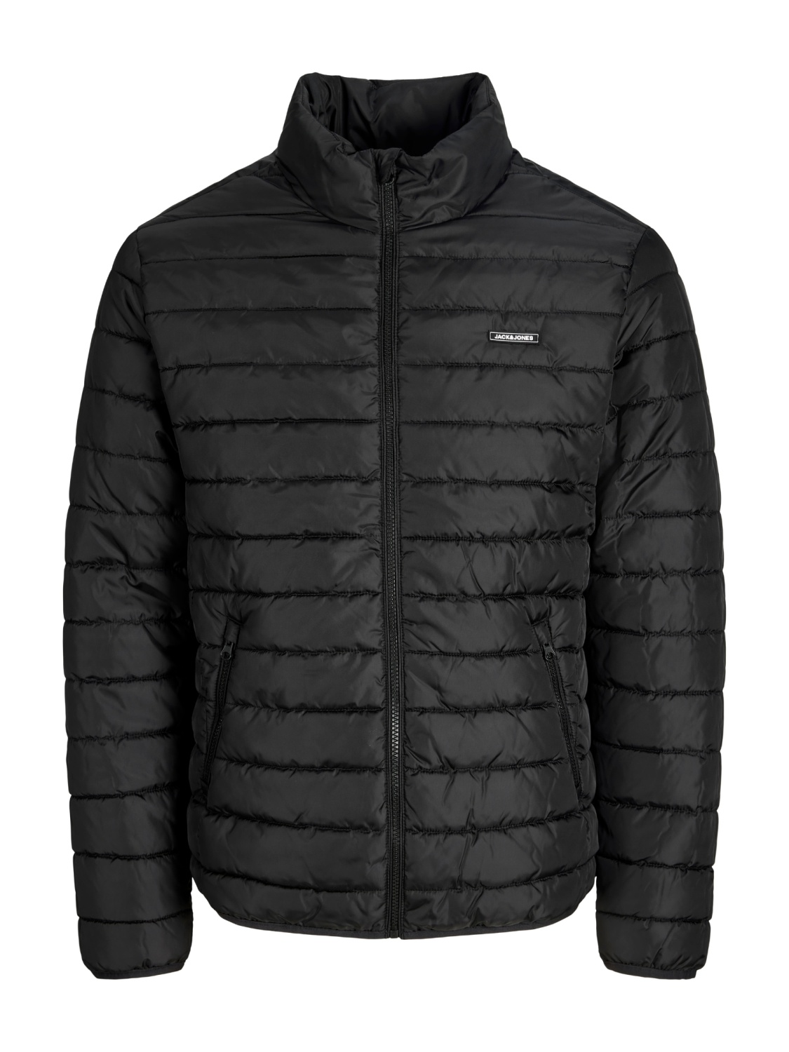 Jack & Jones Plus Jacheta matlasata barbati big sizes, fara gluga, Regular fit, JJELVIS, Negru (SELECTATI MARIMEA: 6XL)