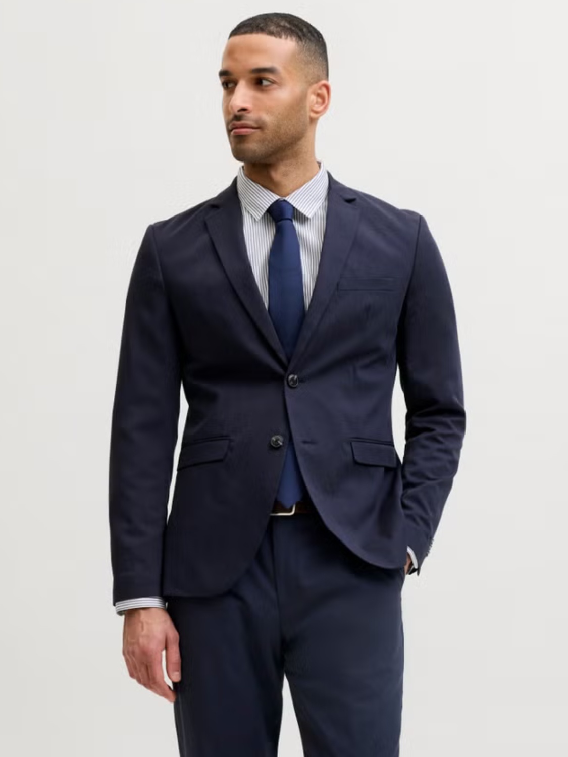 Jack & Jones Sacou elegant barbati, JPRFRANCO, cu croiala Super Slim fit, Bleumarin inchis (SELECTATI MARIMEA: 50)