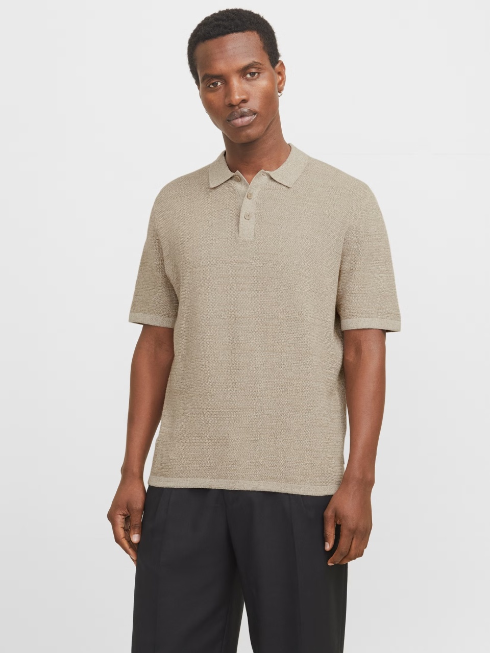 Jack & Jones Tricou polo barbati, cu aspect tricotat, Regular Fit, Maro (SELECTATI MARIMEA: M)