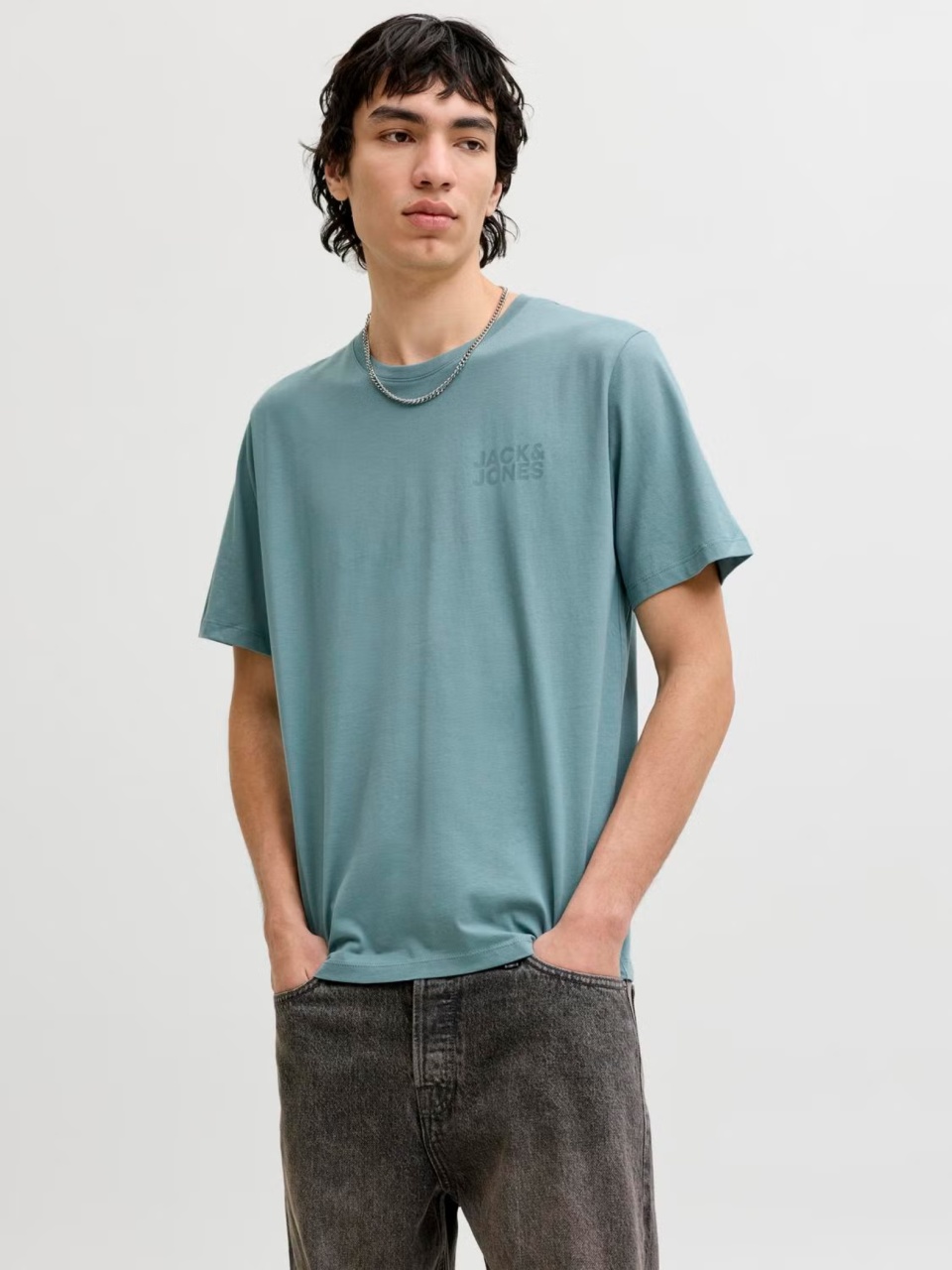 Jack & Jones Tricou simplu, barbati, din 100% bumbac, Regular Fit, JJECORP, Verde deschis (SELECTATI MARIMEA: L)