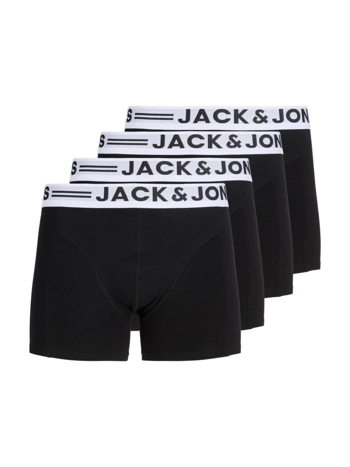 Jack & Jones Underwear barbati Set 5 perechi de boxeri, cu talie medie, JACSENSE, Negru (SELECTATI MARIMEA: XL)