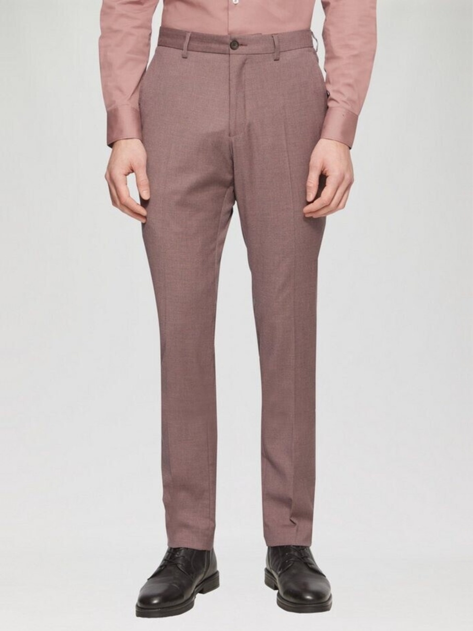 s.Oliver BLACK LABEL Pantaloni costum barbati, cu talie medie si croiala Slim fit, Liliac inchis (SELECTATI MARIMEA: 48)